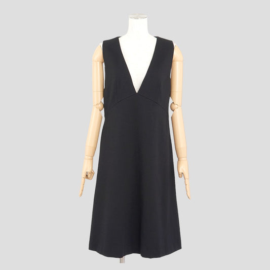 シルケットポンチジャンバースカート(Lサイズ／ブラック／TO BE CHIC(トゥービーシック))USED