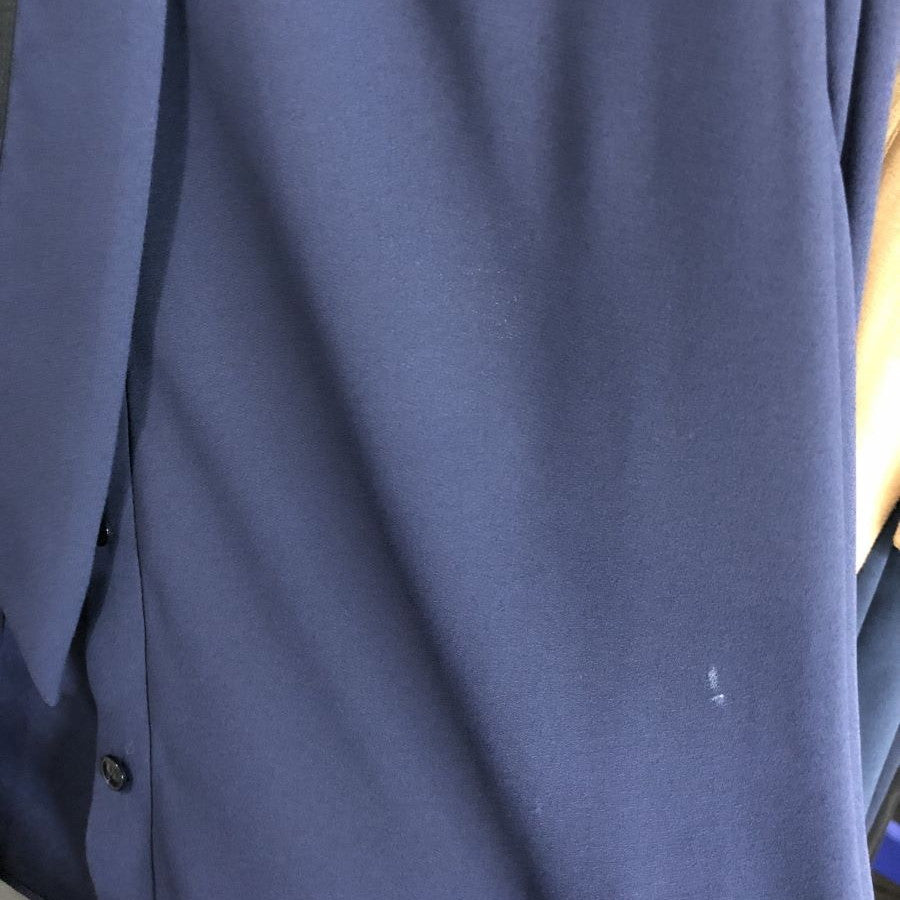 トリミング ボウタイブラウス(Sサイズ／ネイビー／COUP DE CHANCE(クードシャンス))USED