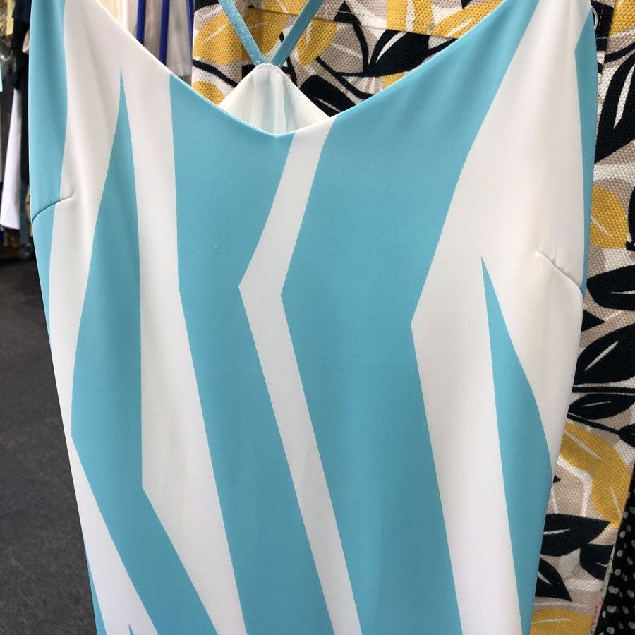 ストライプ?PT?スリップ?ドレス?ワンピース(Mサイズ／ブルー・水色／PINKY＆DIANNE(ピンキーアンドダイアン))USED