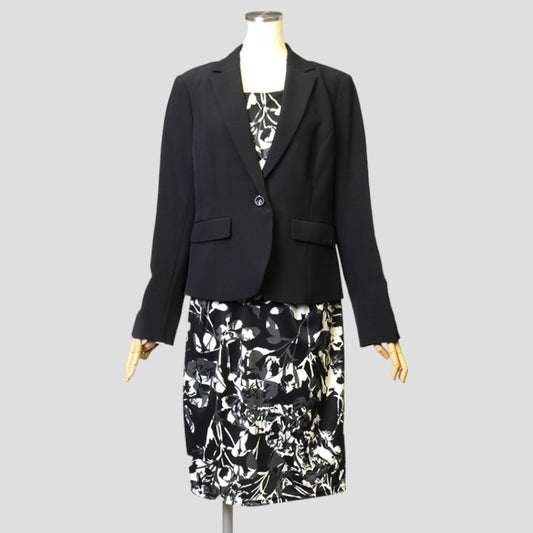 ストレッチ素材ワンピアンサンブル(Lサイズ／ブラック／Ranan(ラナン))USED