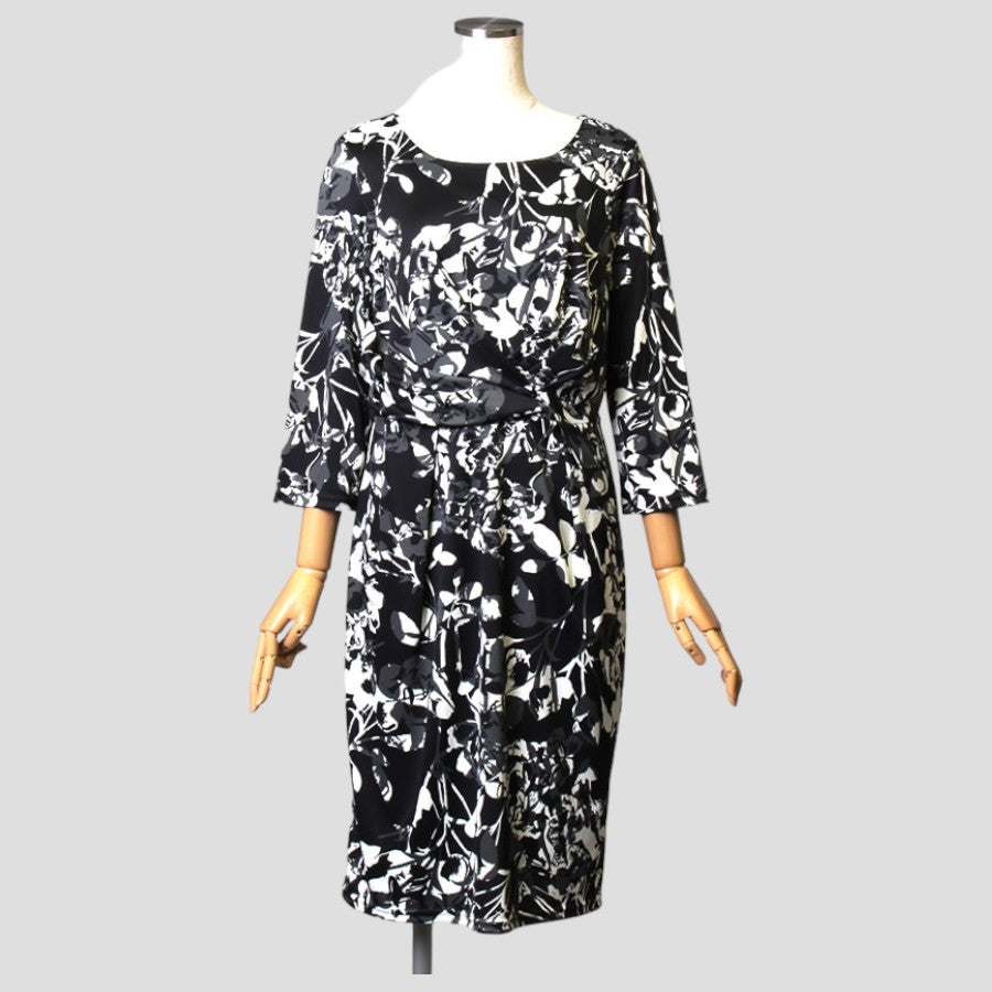 ストレッチ素材ワンピアンサンブル(Lサイズ／ブラック／Ranan(ラナン))USED