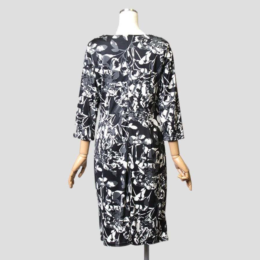 ストレッチ素材ワンピアンサンブル(Lサイズ／ブラック／Ranan(ラナン))USED