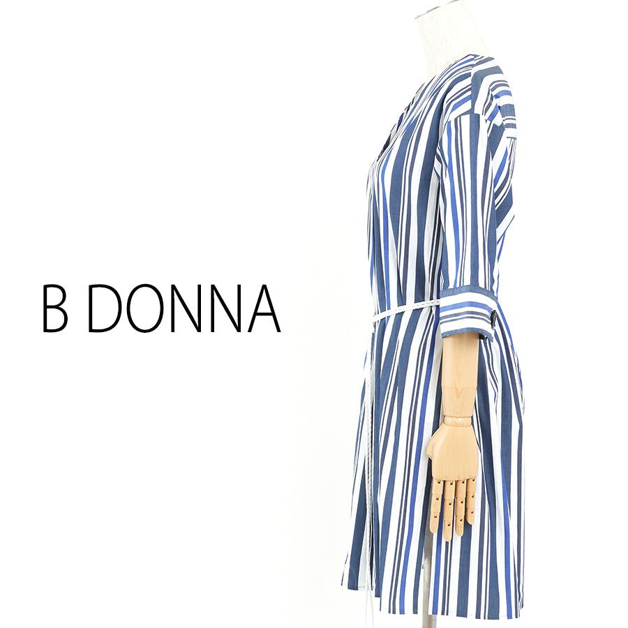 ストライプチュニック(Mサイズ／ネイビー／B DONNA(ビドンナ))USED