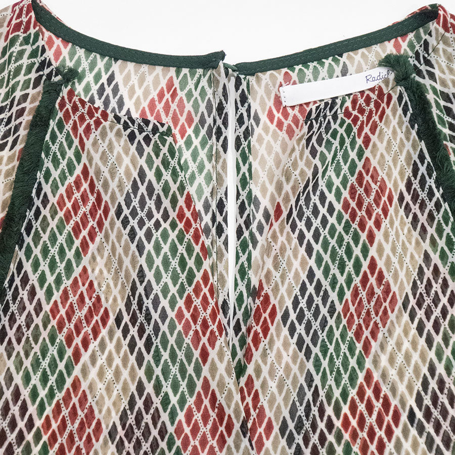 エキゾチックフレアーブラウス＆イージーパンツ(Mサイズ／グリーン／Radicle(ラディカル))USED