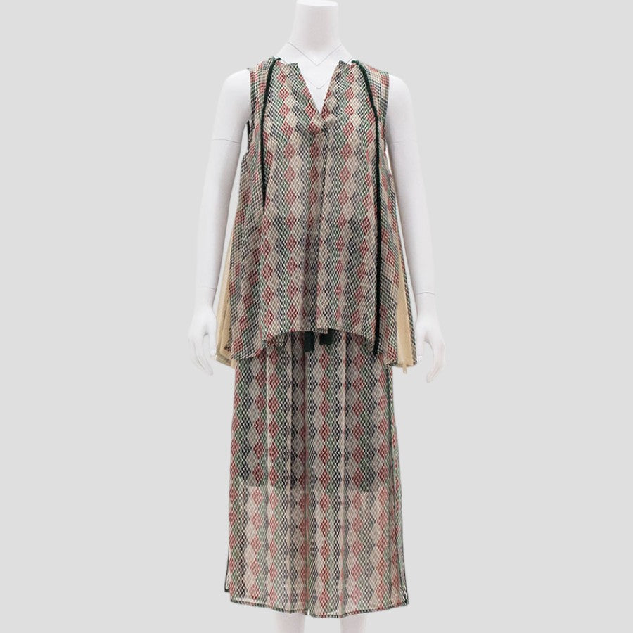 エキゾチックフレアーブラウス＆イージーパンツ(Mサイズ／グリーン／Radicle(ラディカル))USED