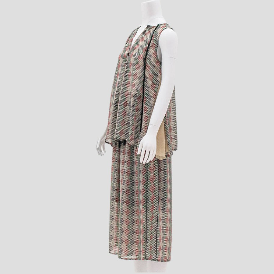 エキゾチックフレアーブラウス＆イージーパンツ(Mサイズ／グリーン／Radicle(ラディカル))USED