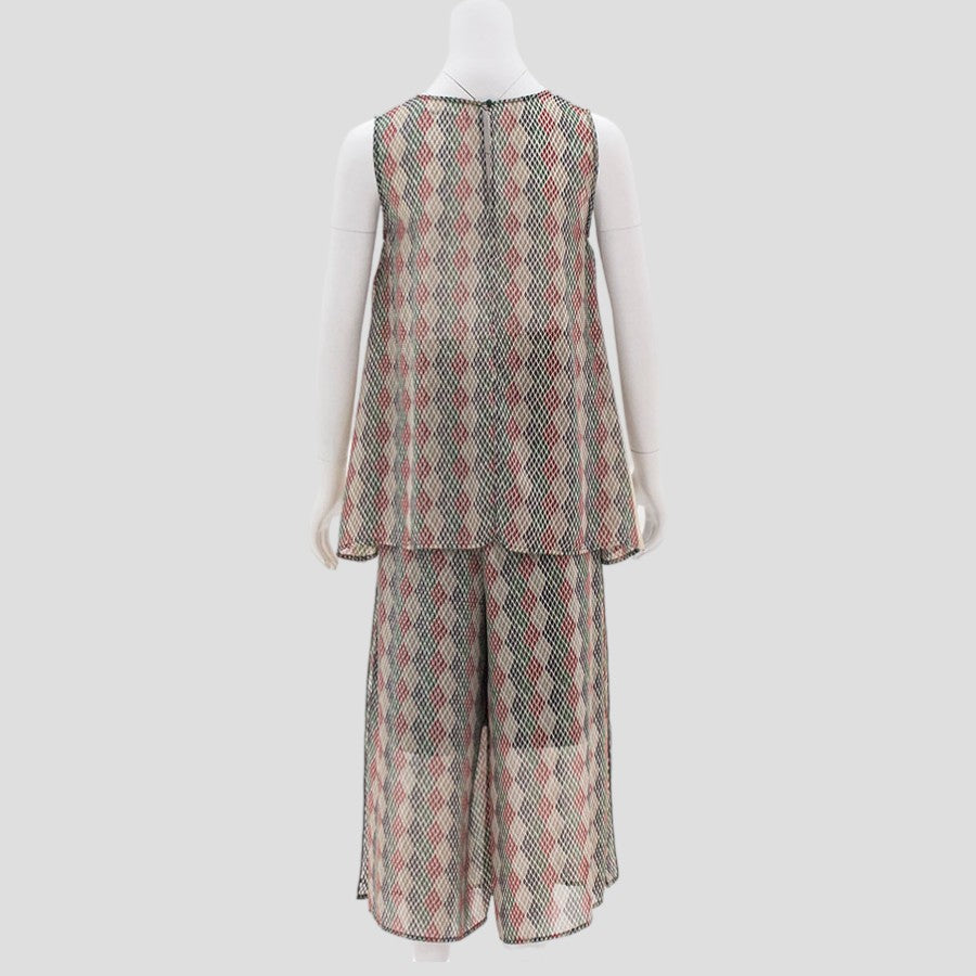 エキゾチックフレアーブラウス＆イージーパンツ(Mサイズ／グリーン／Radicle(ラディカル))USED