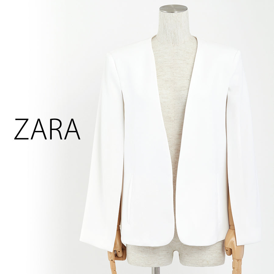 スリット入りケープ(Lサイズ／ホワイト／ZARA(ザラ))