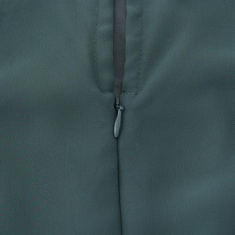 レース使いロングワンピースドレス(Lサイズ／グリーン／trattoria(トラットリア))