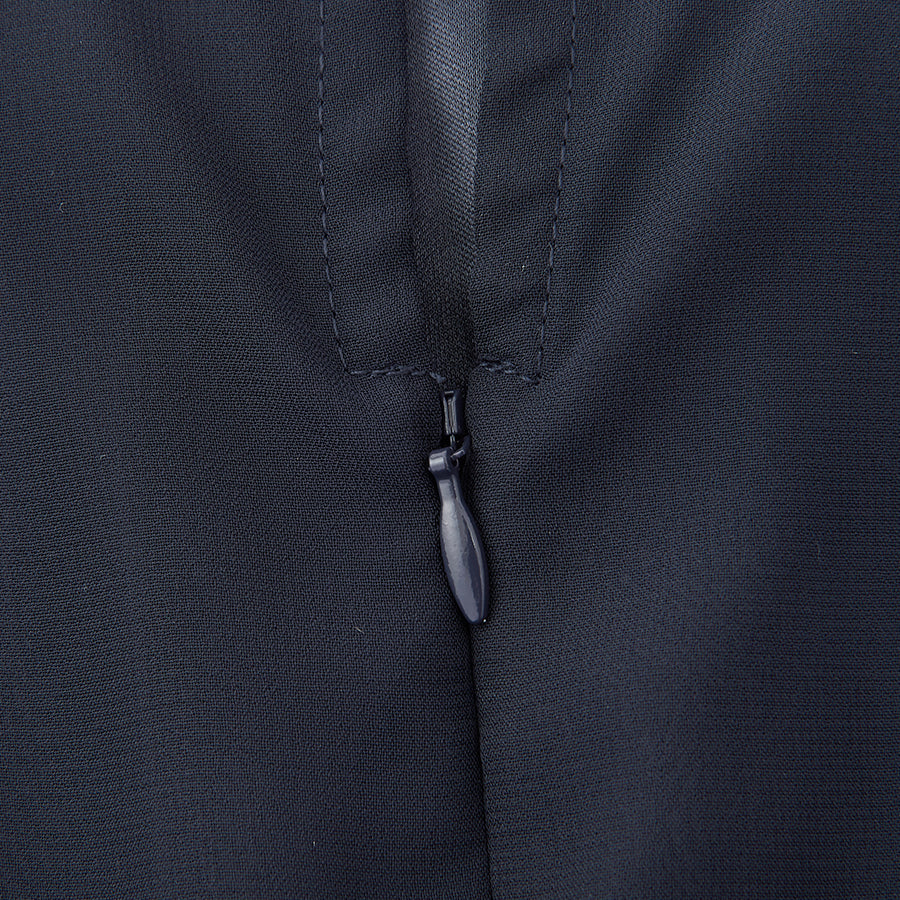 レース使いロングワンピースドレス(Mサイズ／ネイビー／trattoria(トラットリア))USED