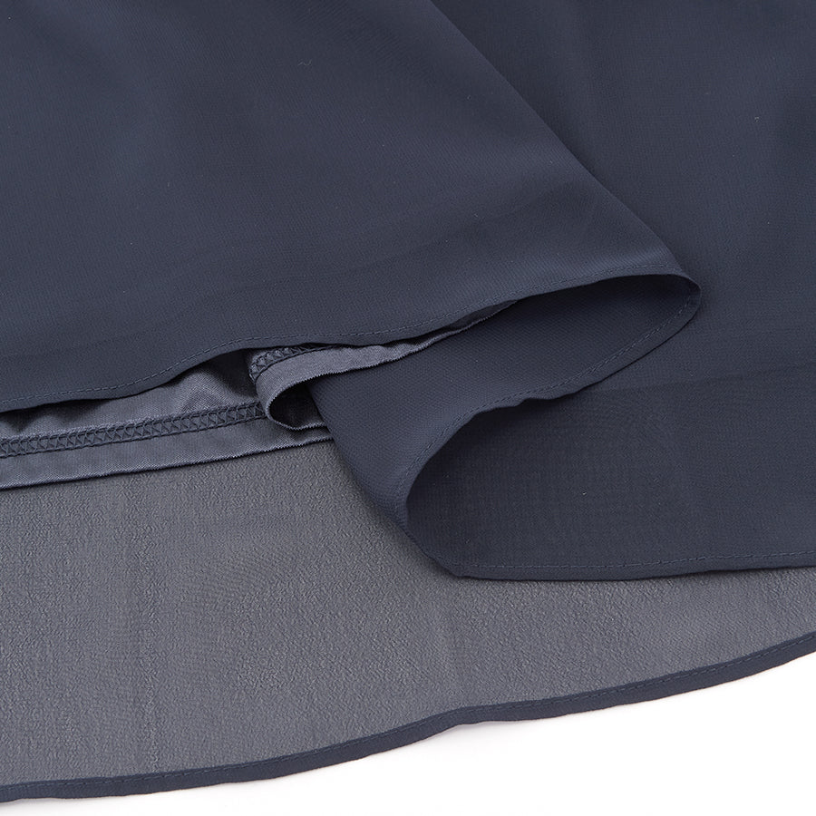 レース使いロングワンピースドレス(Mサイズ／ネイビー／trattoria(トラットリア))USED