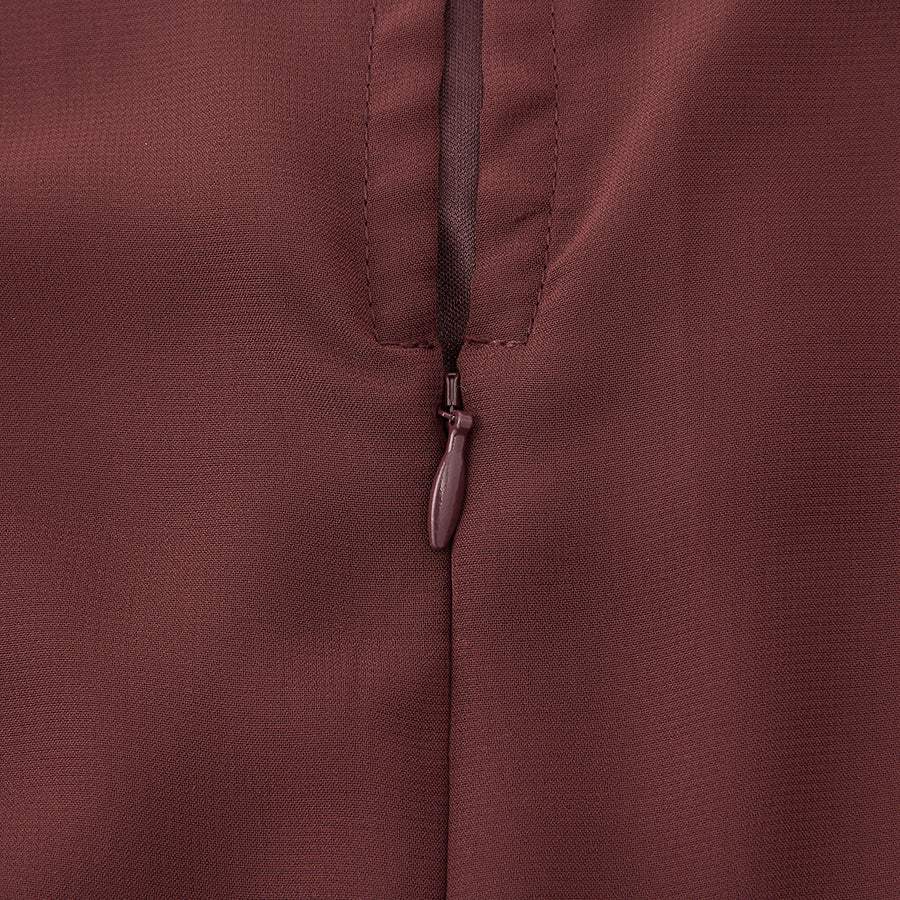 レース使いロングワンピースドレス(Mサイズ／パープル・ワイン・ボルドー／trattoria(トラットリア))USED