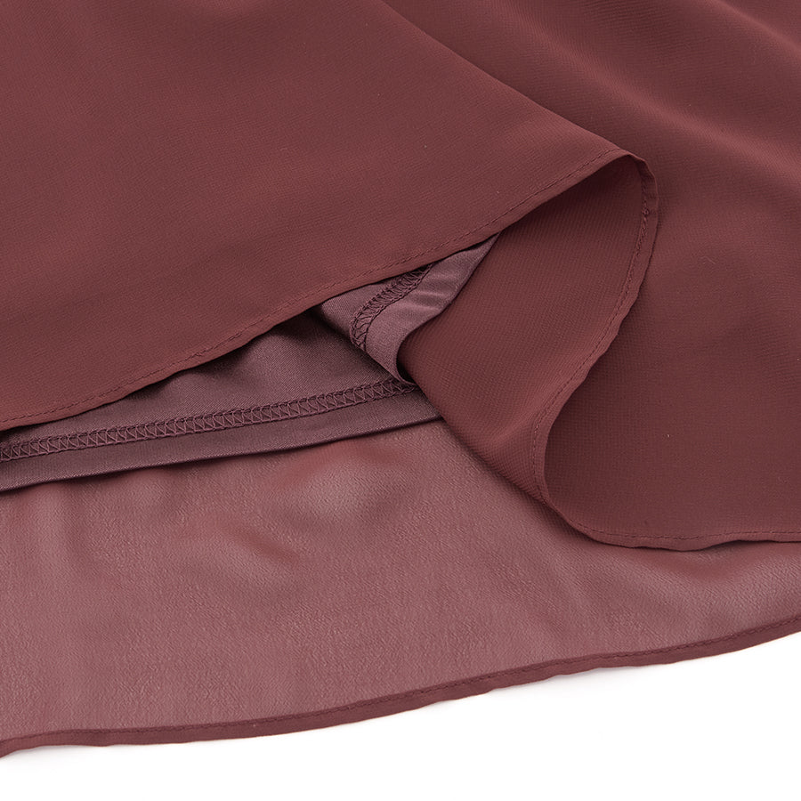 レース使いロングワンピースドレス(Mサイズ／パープル・ワイン・ボルドー／trattoria(トラットリア))USED