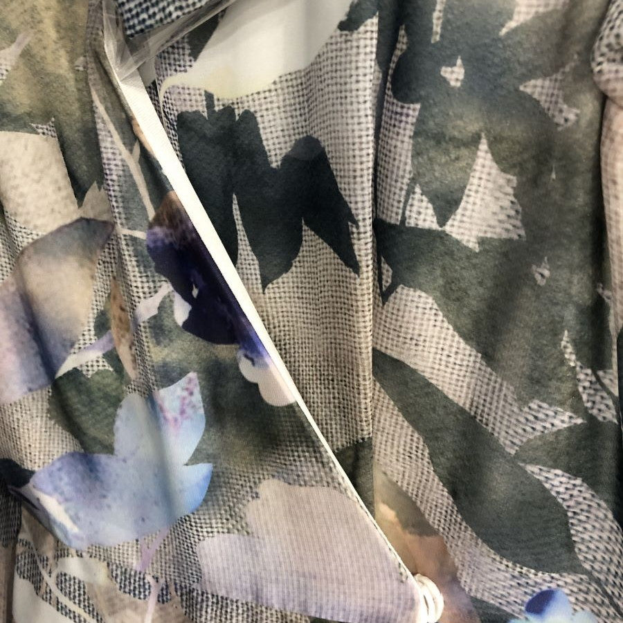 メッシュ フラワープリントワンピース(Mサイズ／ブルー・水色／ELISA(エリザ))USED