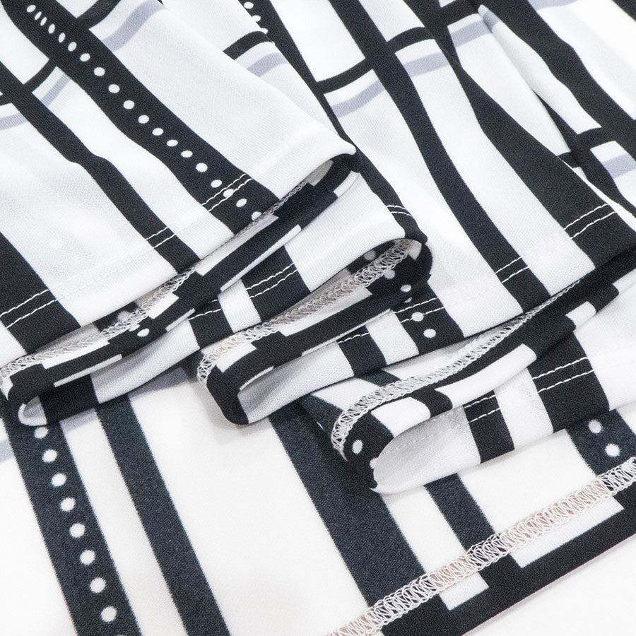 カラーグリットプリントワンピース (Lサイズ／ホワイト／TRANS WORK(トランスワーク))USED