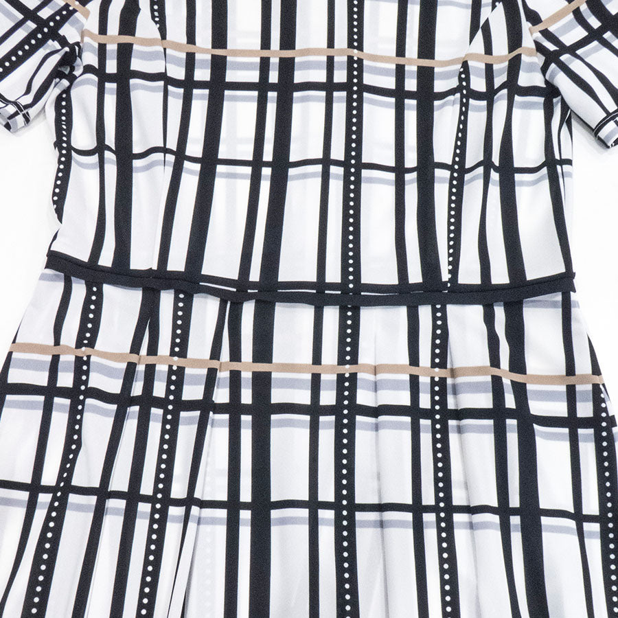 カラーグリットプリントワンピース (Lサイズ／ホワイト／TRANS WORK(トランスワーク))USED