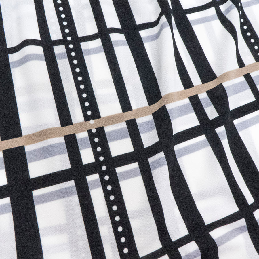 カラーグリットプリントワンピース (Lサイズ／ホワイト／TRANS WORK(トランスワーク))USED