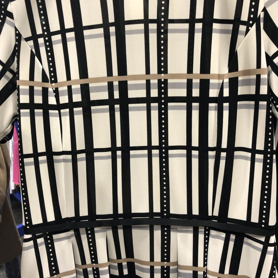 カラーグリットプリントワンピース (Lサイズ／ホワイト／TRANS WORK(トランスワーク))USED