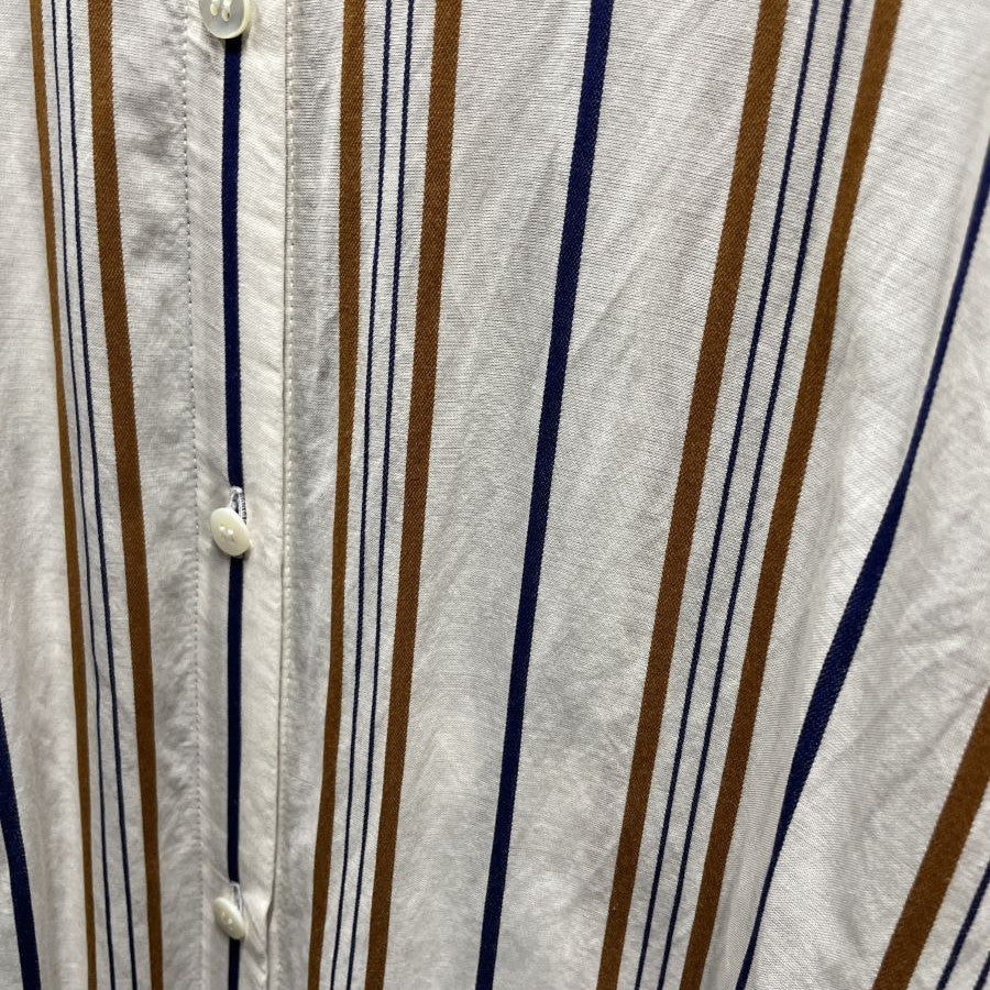 ストライプシャツワンピース(Mサイズ／ホワイト／TRANS WORK(トランスワーク))USED