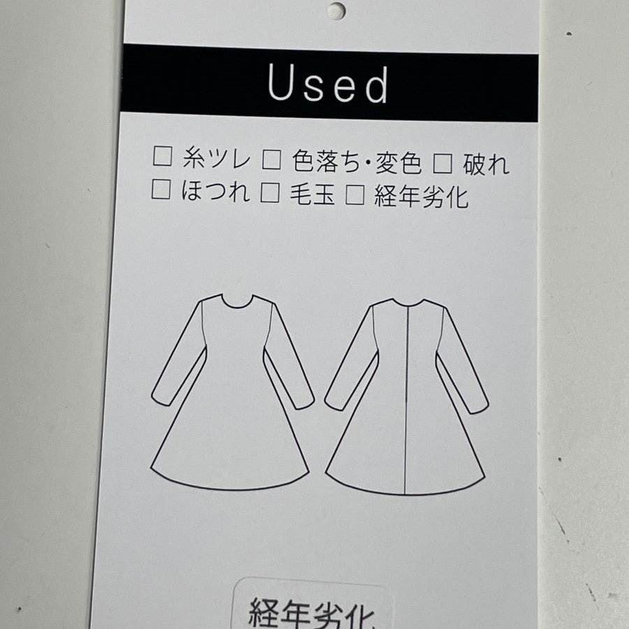 ダブルラインチェックワンピース(Mサイズ／ネイビー／TRANS WORK(トランスワーク))USED