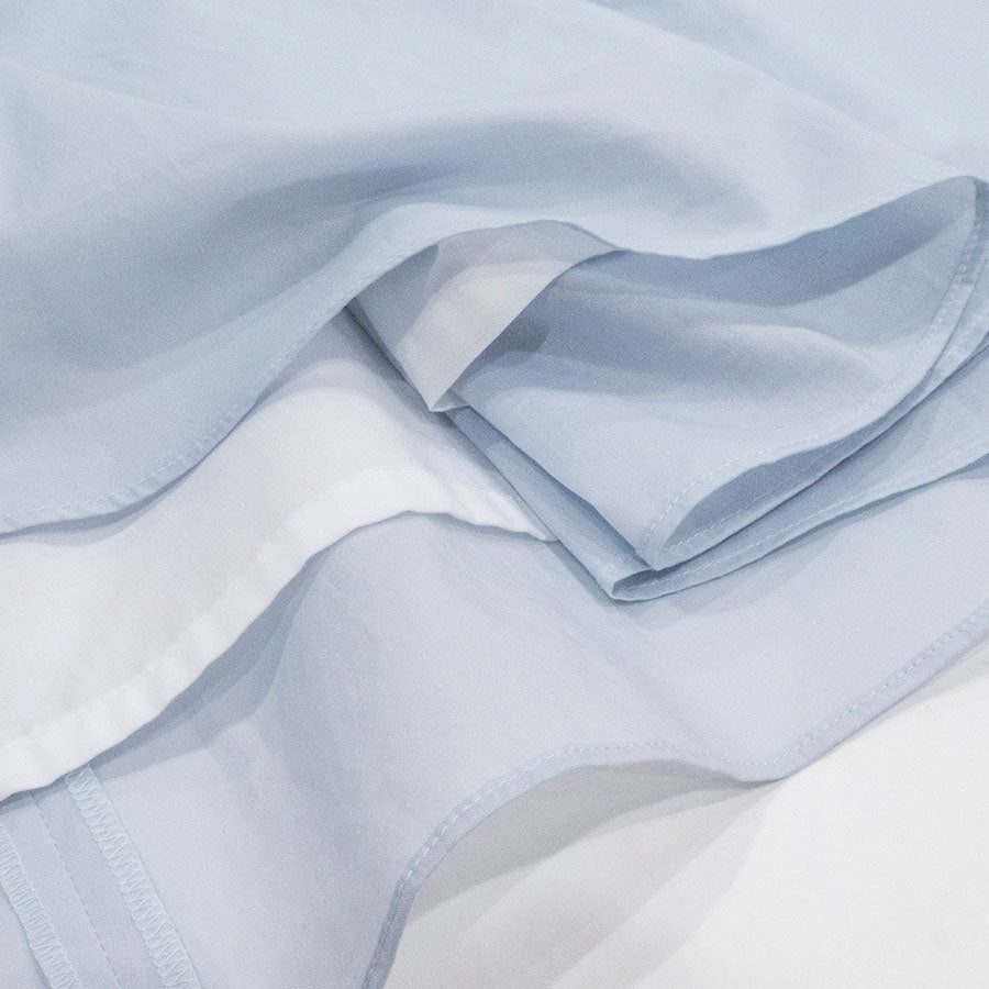 フラワー刺しゅうフレアワンピース(Sサイズ／ブルー・水色／anatelier(アナトリエ))USED