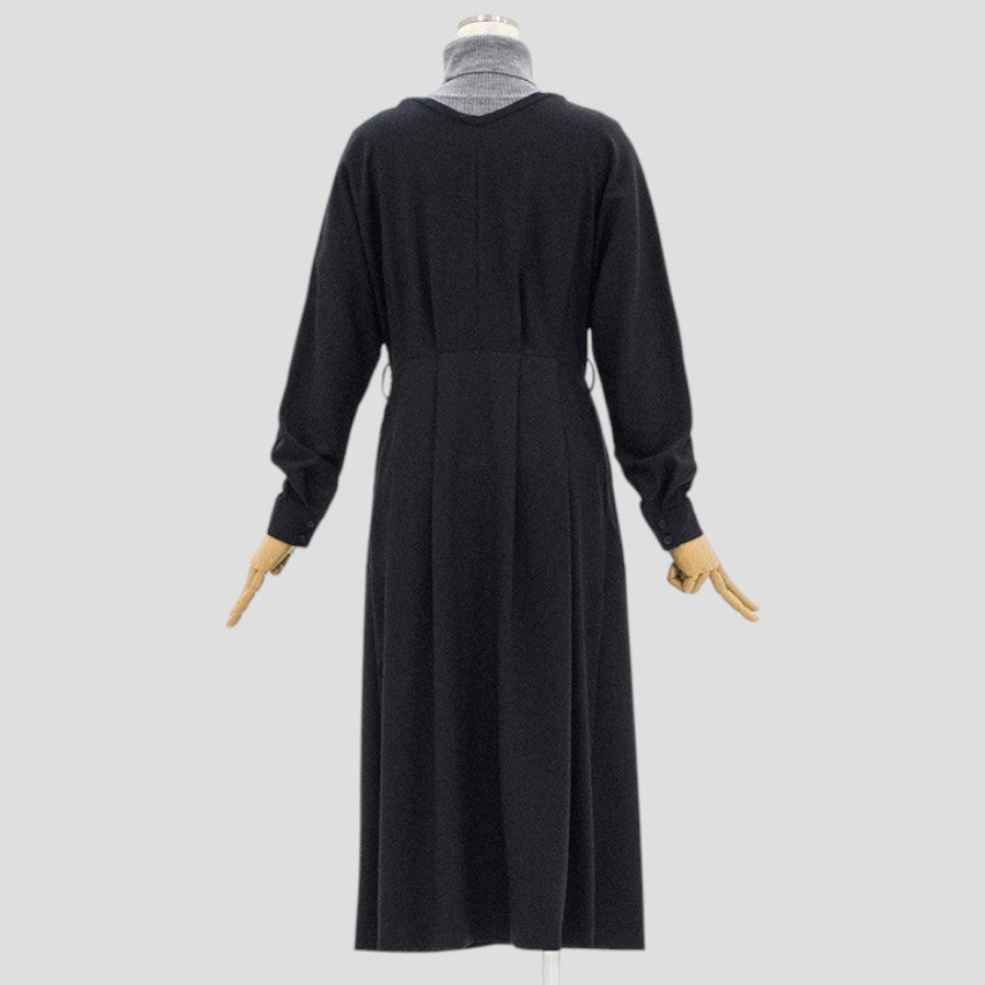 カシュクール タック ワンピース(Fサイズ／ネイビー／SLOBE IENA(スローブイエナ))USED