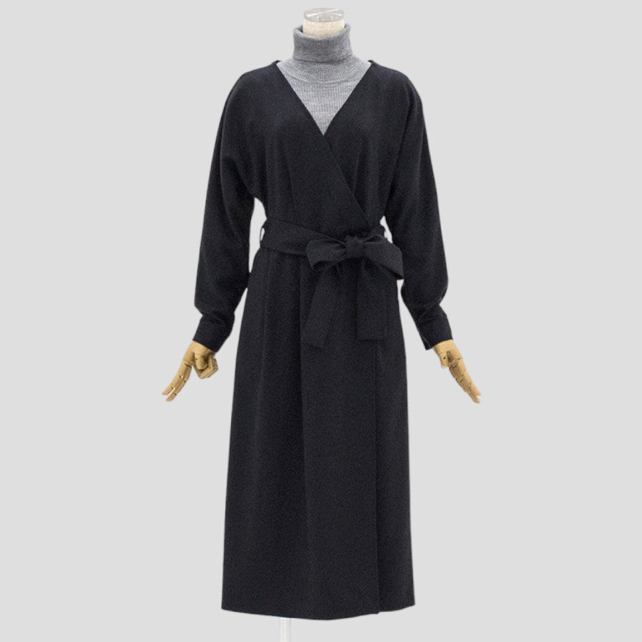 カシュクール タック ワンピース(Fサイズ／ネイビー／SLOBE IENA(スローブイエナ))USED