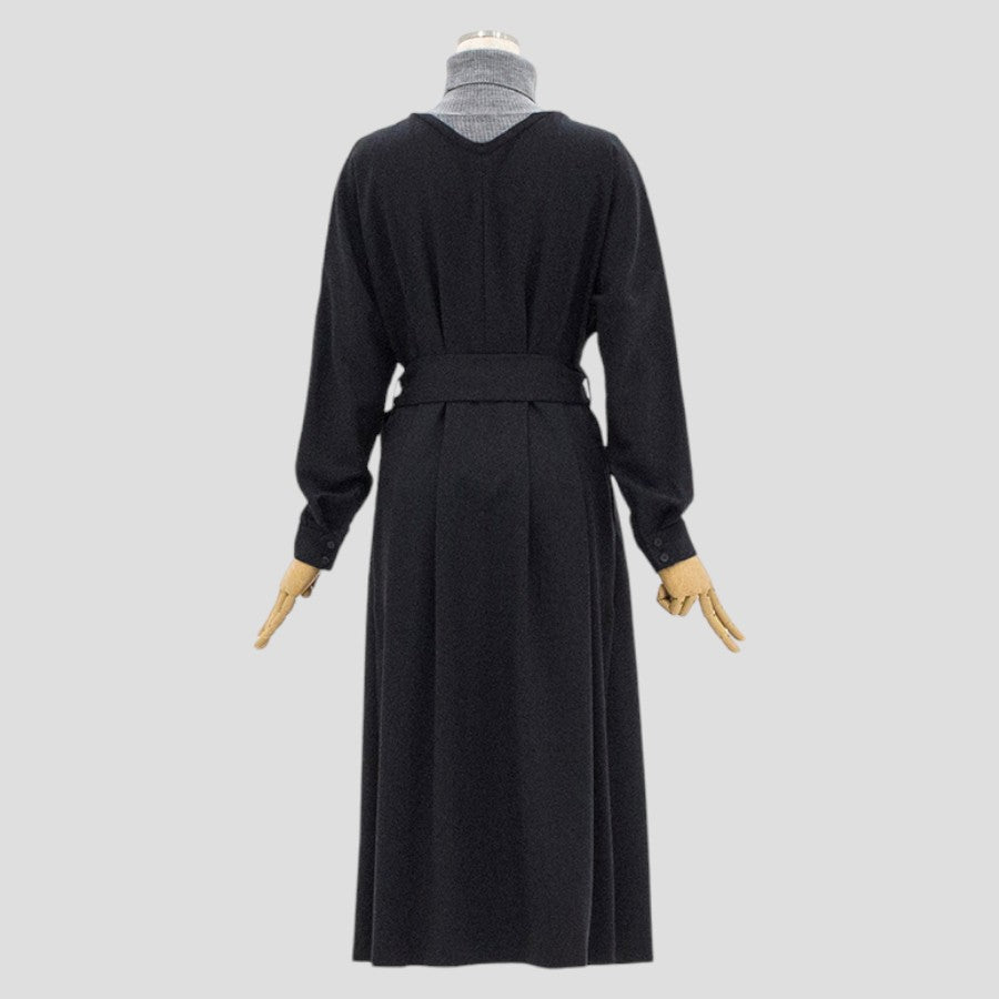 カシュクール タック ワンピース(Fサイズ／ネイビー／SLOBE IENA(スローブイエナ))USED