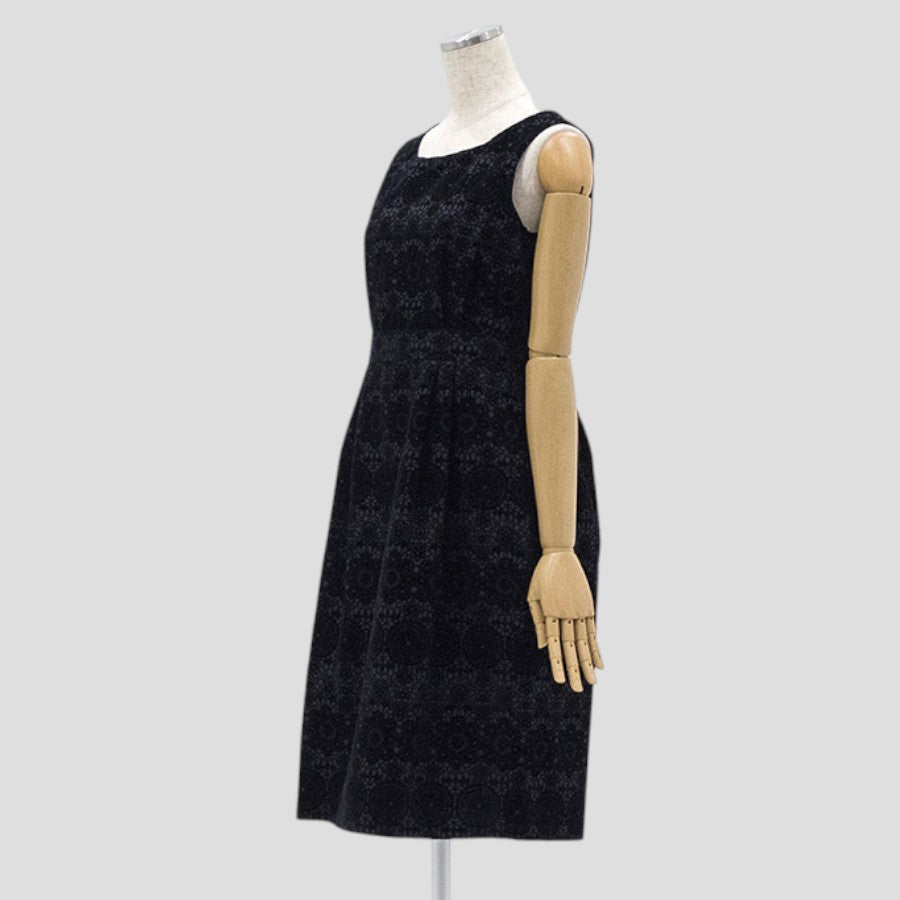 総レース ノースリーブ ワンピース(Mサイズ／ブラック／SIMONE LIST(シモーヌリスト))USED