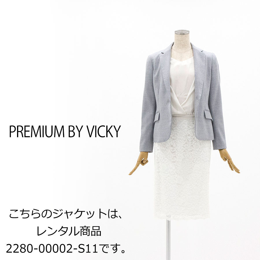 レース 異素材 カシュクールワンピース(Mサイズ／ホワイト／PREMIUM BY VICKY(プレミアム バイ ビッキー)),春,夏,秋,USED