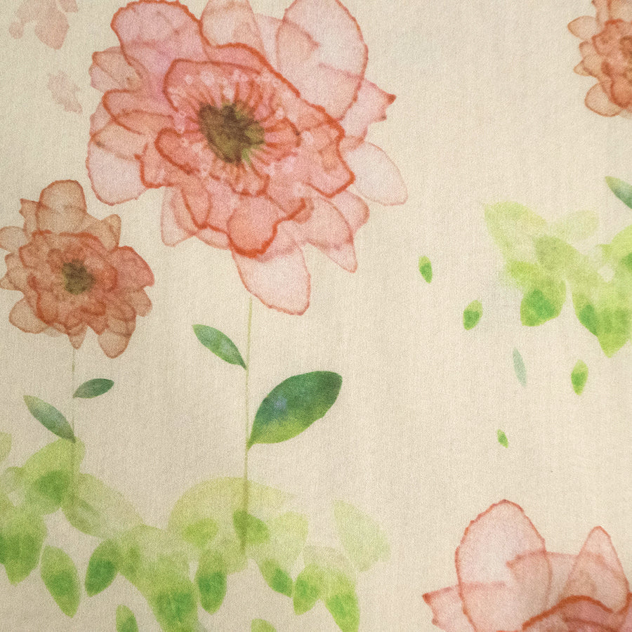 水彩 花柄 ワンピース(Sサイズ／グリーン／ENRICO DOMANI(エンリコドマーニ))USED