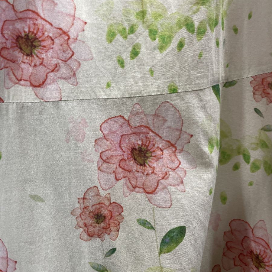 水彩 花柄 ワンピース(Sサイズ／グリーン／ENRICO DOMANI(エンリコドマーニ))USED