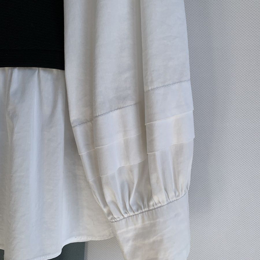 レイヤードライクブラウス＆タックパンツ(Mサイズ／ブラック／ENRICO DOMANI(エンリコドマーニ)),春,秋,冬,USED