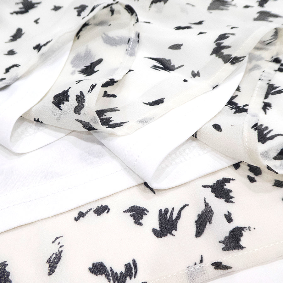 アニマルプリントワンピース(Mサイズ／ホワイト／FABIA(ファビア))USED