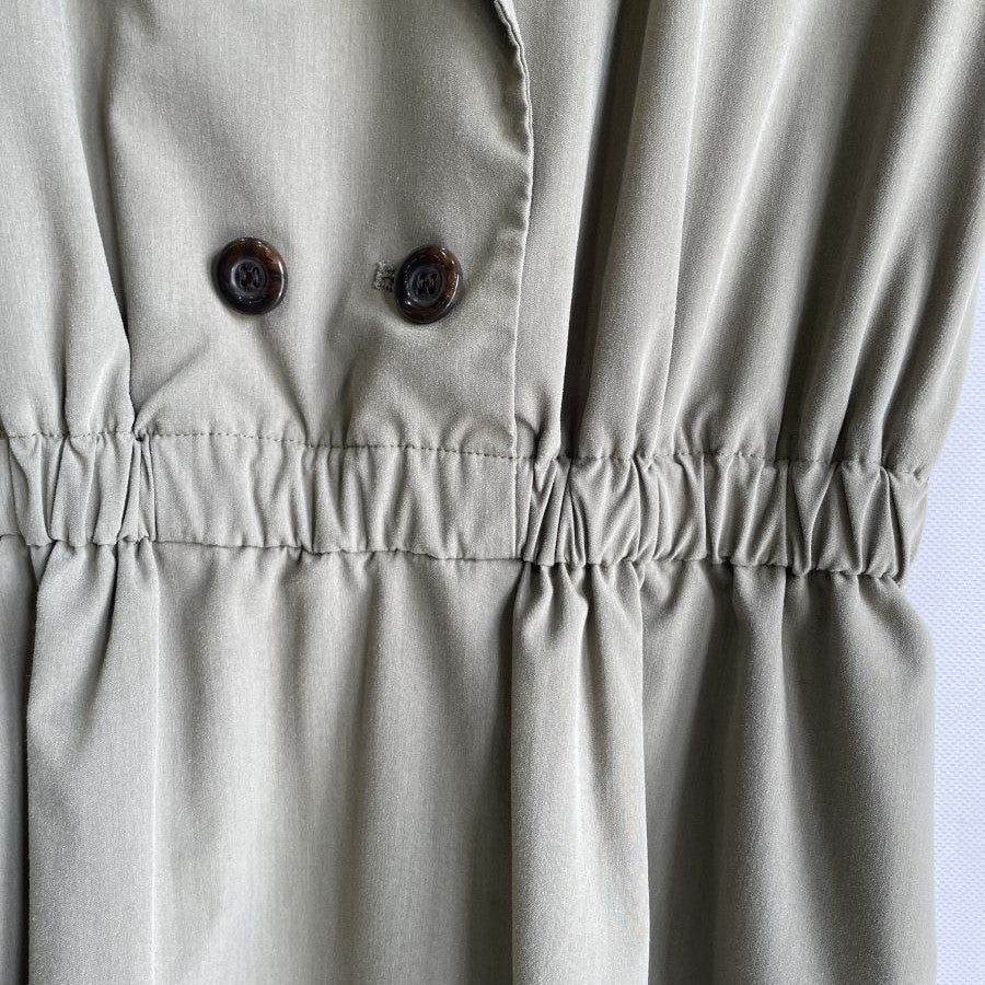 シャツ風ワンピース(Lサイズ／カーキ／FABIA(ファビア))USED