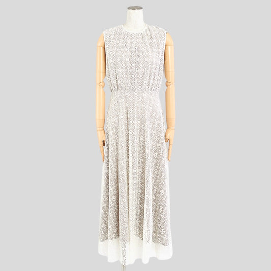 レースロングフレアワンピース(Mサイズ／ベージュ／anana(アナナ))USED