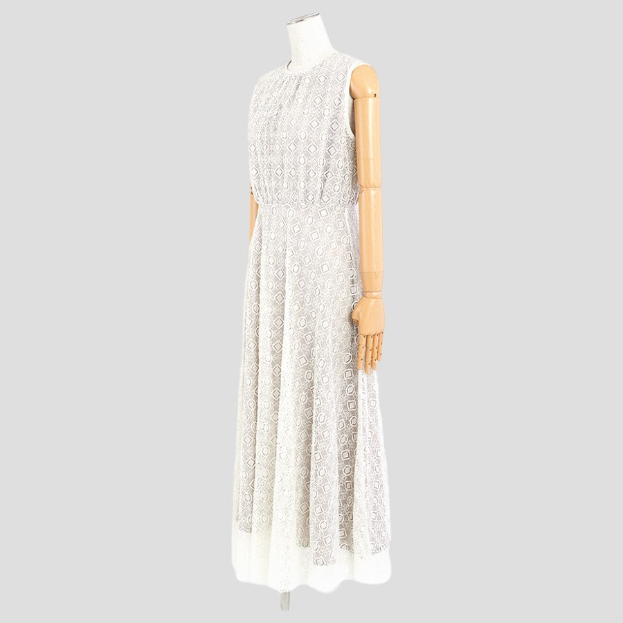 レースロングフレアワンピース(Mサイズ／ベージュ／anana(アナナ))USED