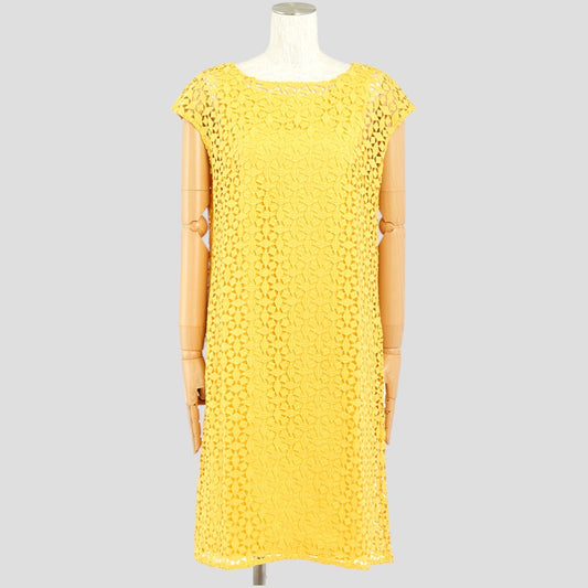 総レース・レイヤードワンピース(Mサイズ／イエロー／DoCLASSE(ドゥクラッセ))USED