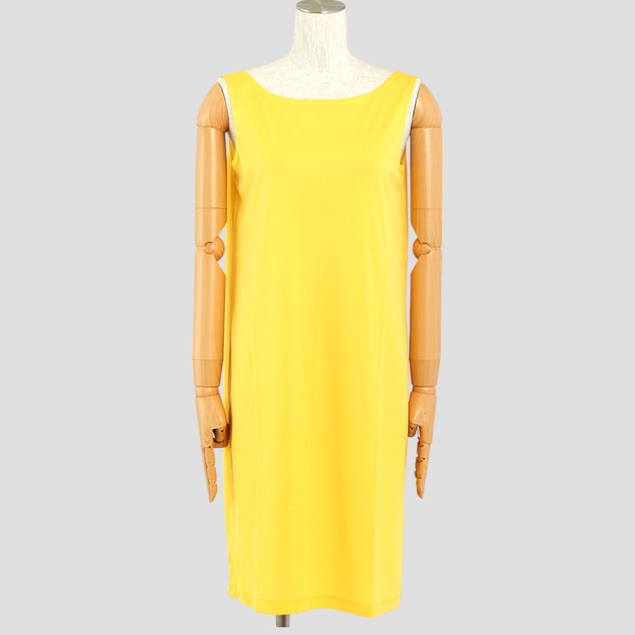 総レース・レイヤードワンピース(Mサイズ／イエロー／DoCLASSE(ドゥクラッセ))USED