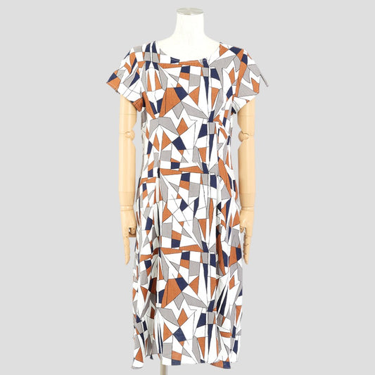 14番リネン・ウエスト切替ワンピース(Sサイズ／ホワイト／DoCLASSE(ドゥクラッセ))