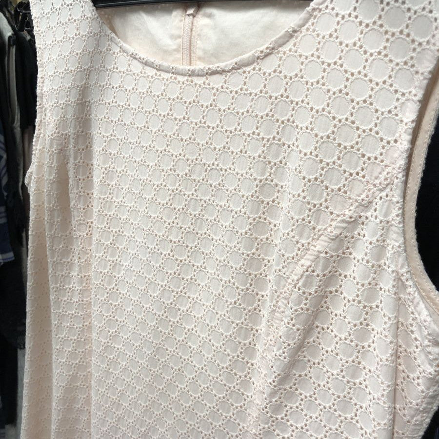 レースシャーリング裾フレアワンピース(Lサイズ／ピンク／PLUSIV(プラッシヴ))USED