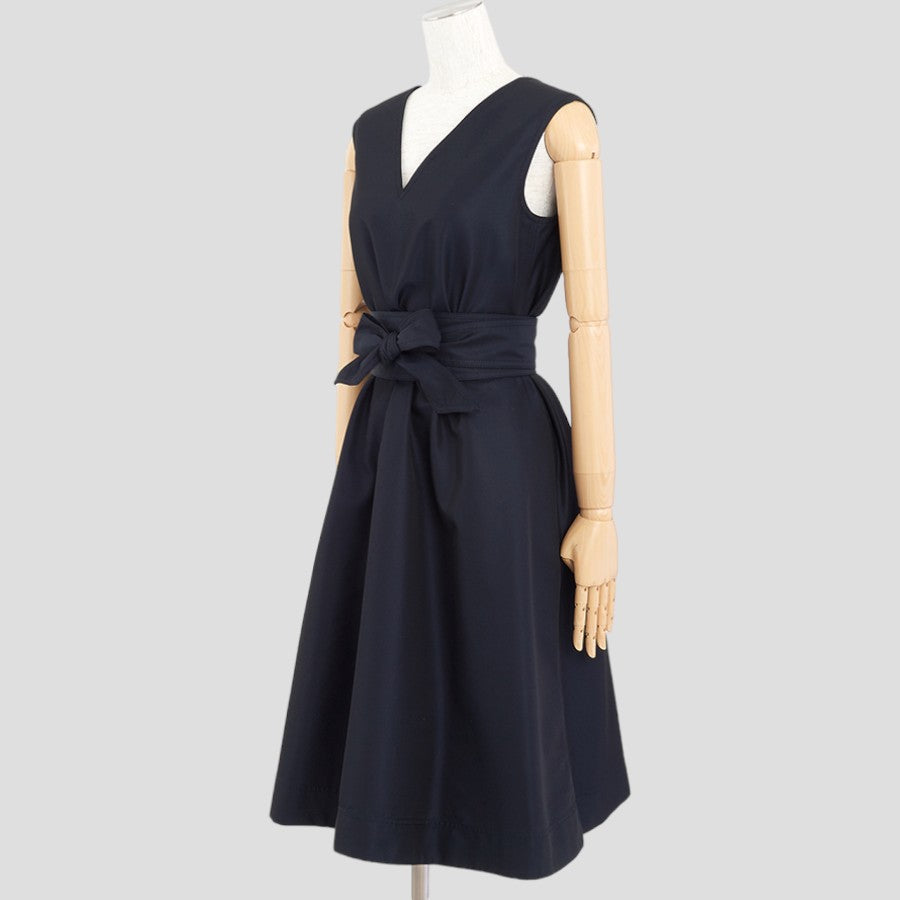 ギザ ダブルVネックワンピース(Sサイズ／ネイビー／Arobe(アローブ))USED
