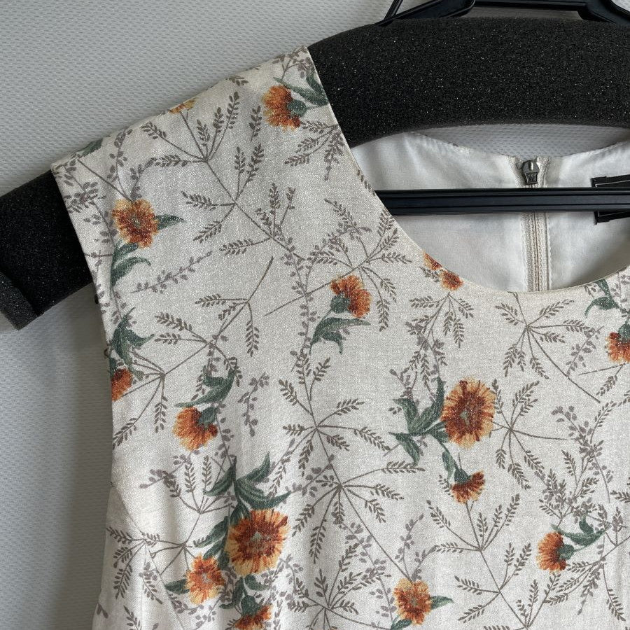 花柄ワンピース(Mサイズ／ホワイト／Pont Neuf(ポンヌフ)),春,夏,USED