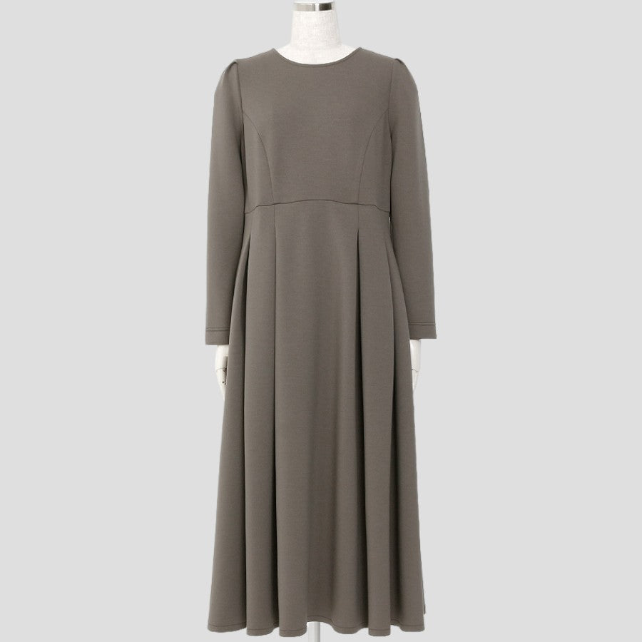 ダンボールニット 切り替えタックワンピース(Sサイズ／グレー／Pont Neuf(ポンヌフ))USED