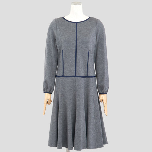 パイピングワンピース(Mサイズ／グレー／mila schon(ミラ・ショーン))