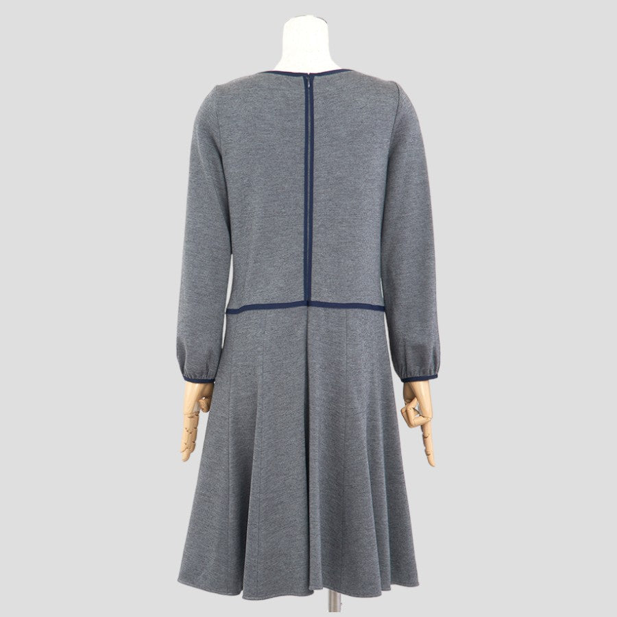 パイピングワンピース(Mサイズ／グレー／mila schon(ミラ・ショーン))