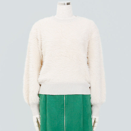 リブニット(Mサイズ／ベージュ／WHITE JOOLA(ホワイトジョーラ)),USED