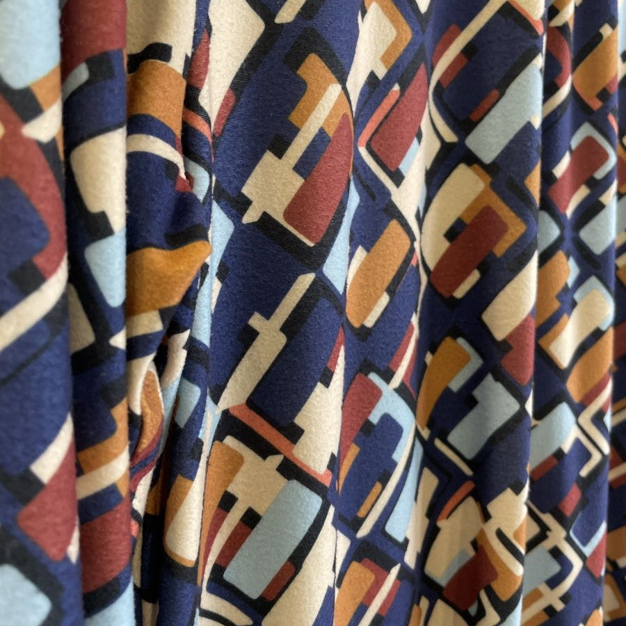 ハイネック ギャザーワンピース(XLサイズ／ブルー・水色／Champs de Mars　(シャンドマルス))USED