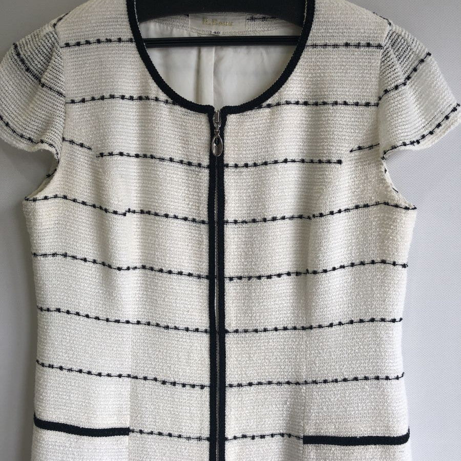 サマーツイードワンピース(Lサイズ／ホワイト／R.Deux(アールドゥ))USED