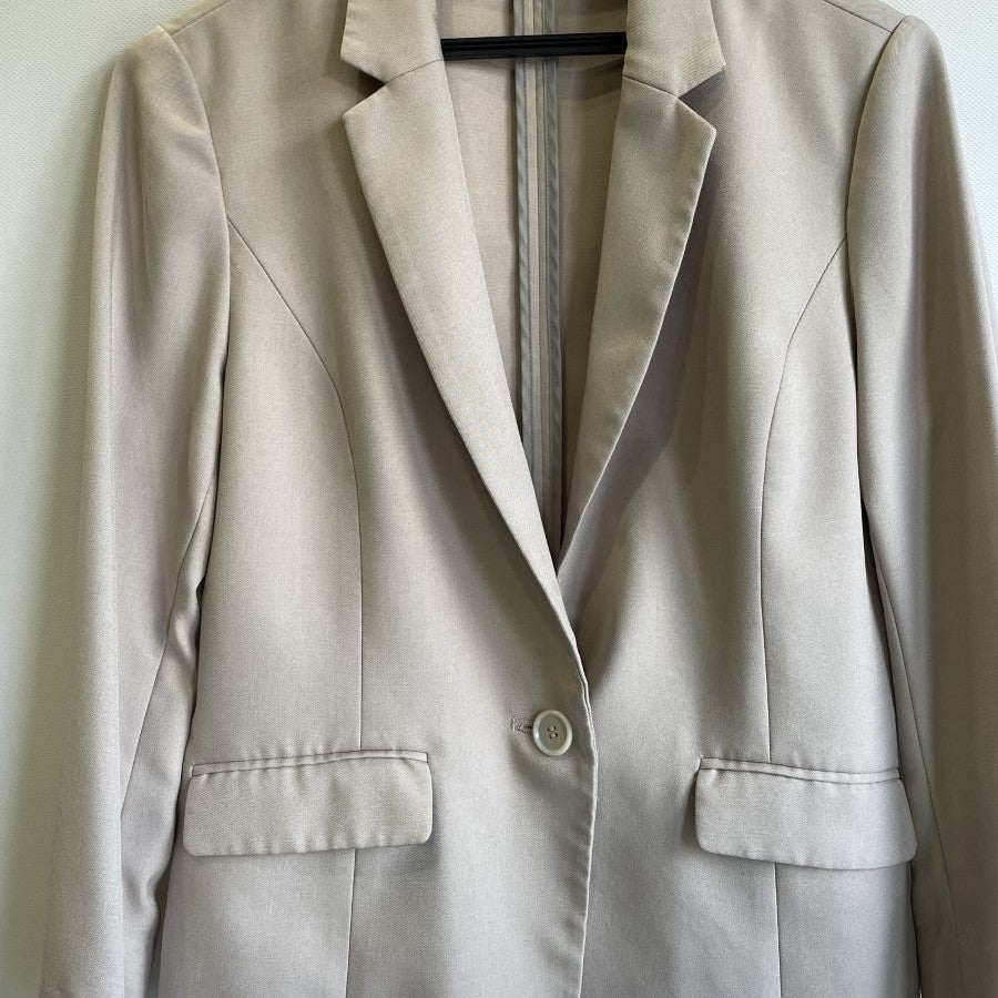 1つボタンテーラードジャケット(Lサイズ／ベージュ／WHITE JOOLA(ホワイトジョーラ)),春,夏,秋,USED
